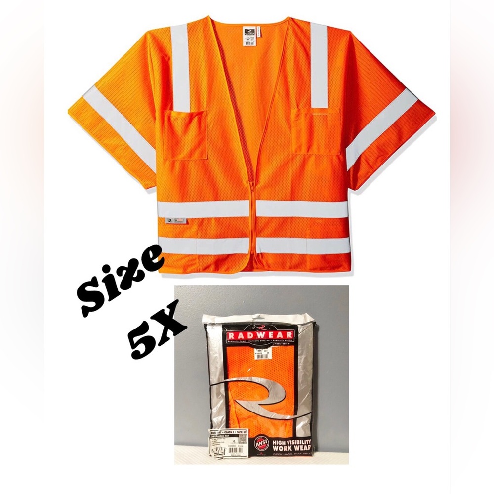 Radians Class 3 Standard Mesh Safety Vest with Short Sleeves, NEW